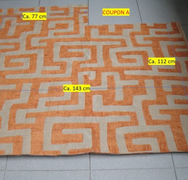 patroon oranje beige meubelstof