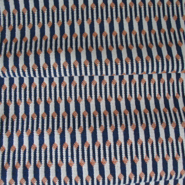 Vyva Fabrics Sunbrella Marquetry Mistral J384 oranje koningsblauw wit